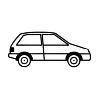 Crisp minimalist line art design for hatchback in white background vector
