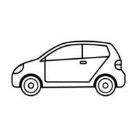 Crisp8 minimalist line art design with compact vehicle on white vector