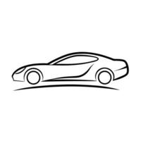 Crisp12 minimalist line art design with compact vehicle on white vector