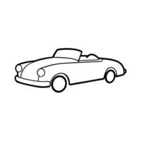 Graceful2 minimalist line art design with convertible vehicle on white vector