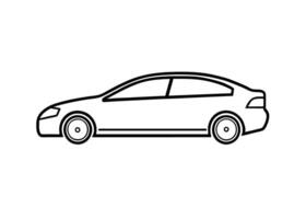 Clean minimalist line art design for hatchback in white background vector