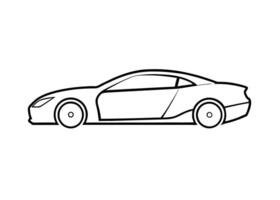 Clean18 minimalist line art design with coupe vehicle on white vector