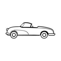 Refined12 minimalist line art design with convertible vehicle on white vector
