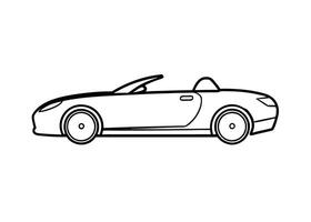 Clean6 minimalist line art design with coupe vehicle on white vector