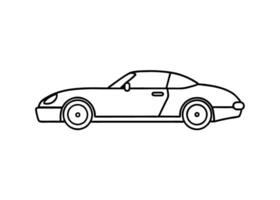 Clean13 minimalist line art design for roadster in white background vector