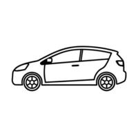 Clean29 minimalist line art design for hatchback in white background vector