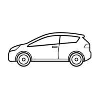 Clean30 minimalist line art design with hatchback vehicle on white vector