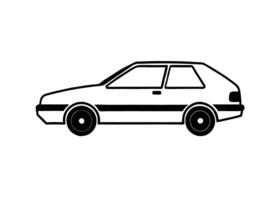 Dynamic minimalist line art design with hatchback vehicle on white vector