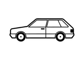 Dynamic2 minimalist line art design for hatchback in white background vector