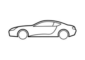 Refined16 minimalist line art design with coupe vehicle on white vector