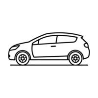 Refined10 minimalist line art design with hatchback vehicle on white vector