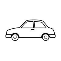 Simple minimalist line art design for hatchback in white background vector