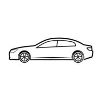 Simple7 minimalist line art design for sedan in white background vector