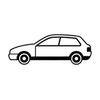 Simple2 minimalist line art design with hatchback vehicle on white vector