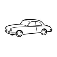 Simple21 minimalist line art design for sedan in white background vector
