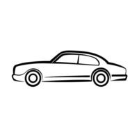 Refined28 minimalist line art design with sedan vehicle on white vector