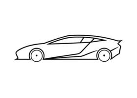 Simple6 minimalist line art design with electric vehicle on white vector