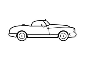Simple4 minimalist line art design with convertible vehicle on white vector