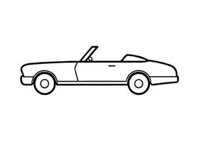 Simple3 minimalist line art design for convertible in white background vector