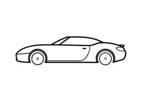 Simple18 minimalist line art design with convertible vehicle on white vector