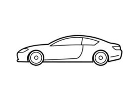 Simple10 minimalist line art design with coupe vehicle on white vector