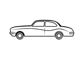 Refined31 minimalist line art design for sedan in white background vector