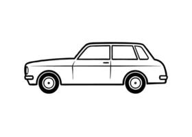Refined33 minimalist line art design for hatchback in white background vector