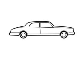 Refined32 minimalist line art design with sedan vehicle on white vector