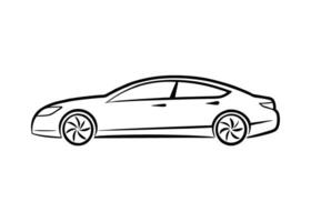 Refined30 minimalist line art design with sedan vehicle on white vector