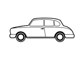 Refined34 minimalist line art design with hatchback vehicle on white vector