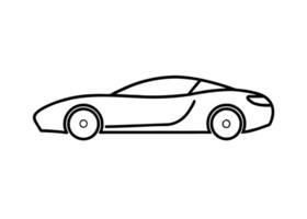 Simple17 minimalist line art design for convertible in white background vector