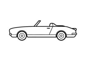 Sleek15 minimalist line art design for convertible in white background vector