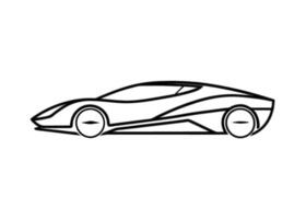 Sleek20 minimalist line art design with roadster vehicle on white vector