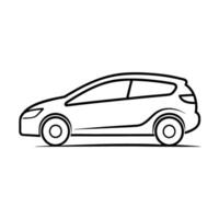 Sleek7 minimalist line art design for hatchback in white background vector