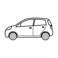 Sophisticated4 minimalist line art design with compact vehicle on white vector