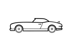 Sleek16 minimalist line art design with convertible vehicle on white vector