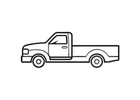 Clean abstract truck cab drawing shows elegant simplicity on white vector