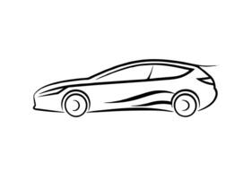 Sleek27 minimalist line art design for hatchback in white background vector