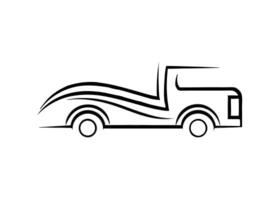 Abstract truck art with bold minimal style shines on white vector