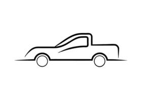 Abstract truck drawing with bold minimal design impresses on white vector