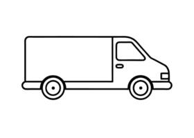 Elegant robust delivery truck side view offers design on white vector