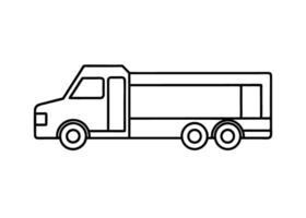 Clean commercial truck outline uniquely displays sharp design on white vector