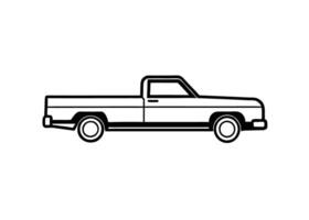 Clean lowrider truck drawing simply shows distinct character on white vector