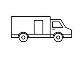 Geometric cargo truck drawing clearly presents innovative structure on white vector