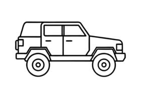 Minimalist off road truck drawing reveals adventurous style on white vector