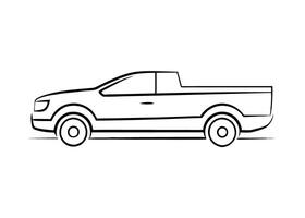 Minimal line art design featuring truck sketch style for buyers vector