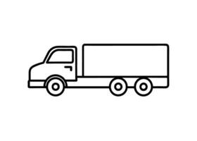 Simplified fleet truck side view emphasizes precision design on white vector