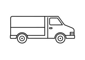 Refined minimalist utility truck outline projects elegant form on white vector