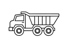 Simple robust mining truck drawing conveys sturdy performance on white vector