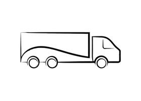 Modern line art design featuring truck profile style for smart buyers vector